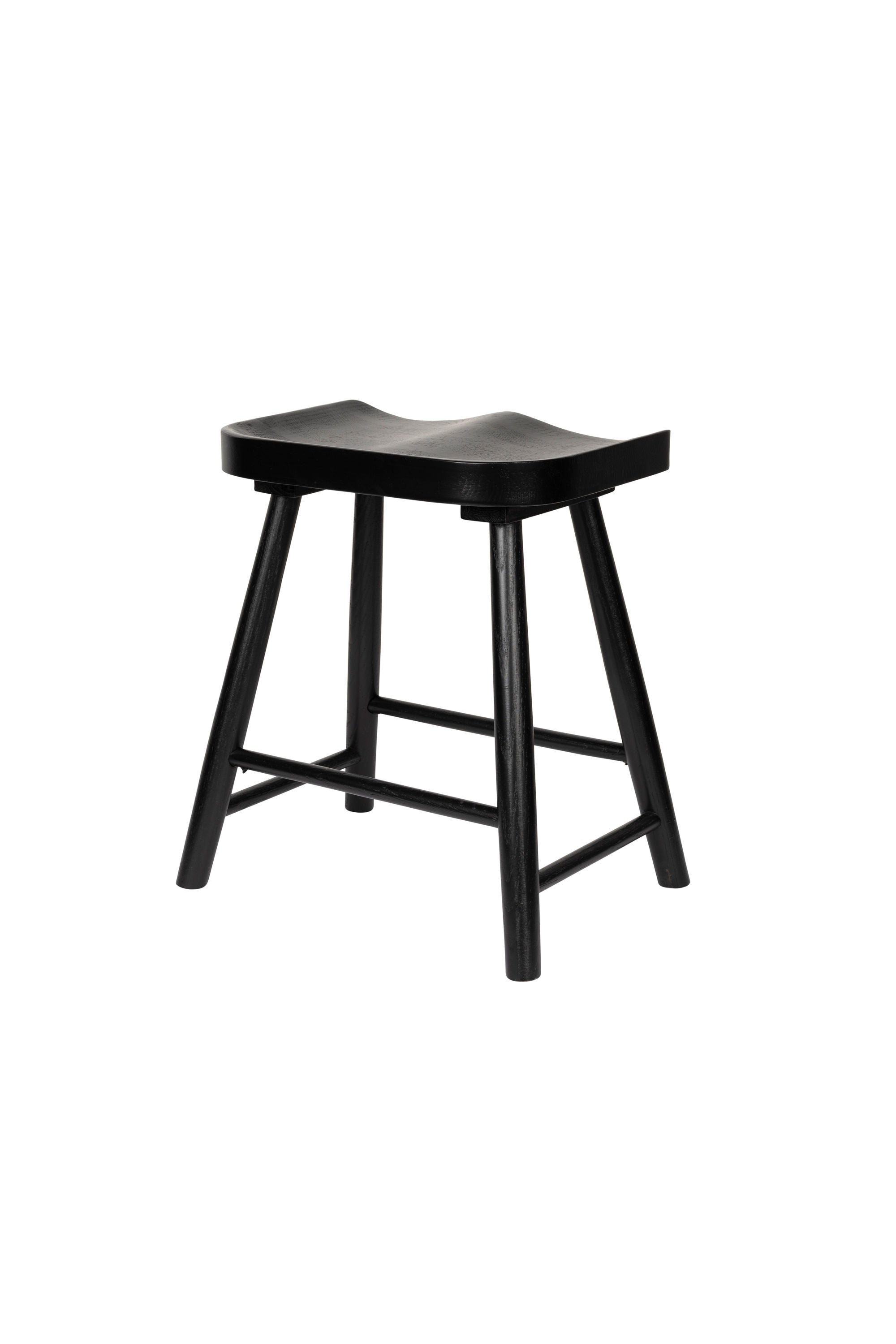 Vander Black Oak Wood Low Stool